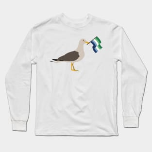 Seagull Holding Gay Male Pride Flag Long Sleeve T-Shirt